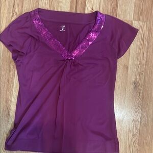 Women's Purple Top with Sequin Detail